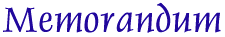 Memorandum